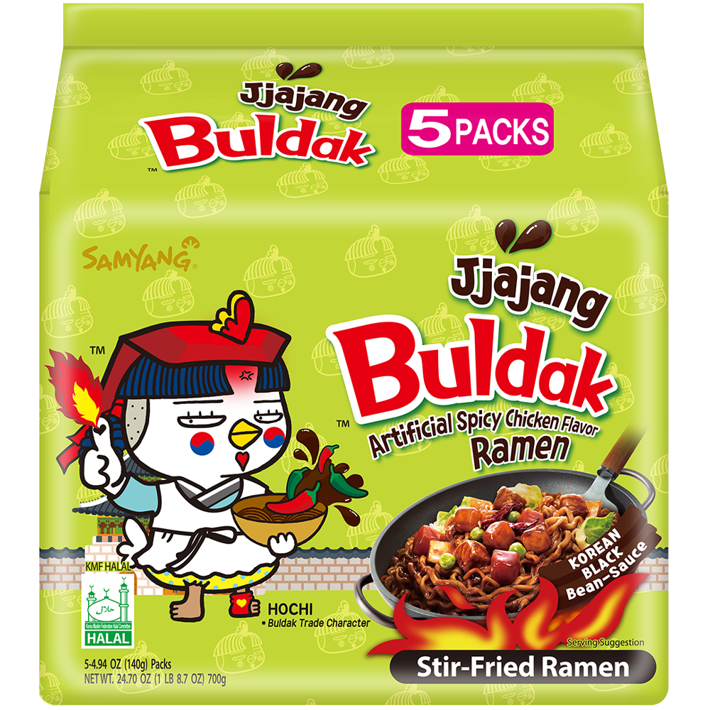 A Pack of 5 Samyang Hot Chicken Buldak Noodles Jjajang (140G per PK)