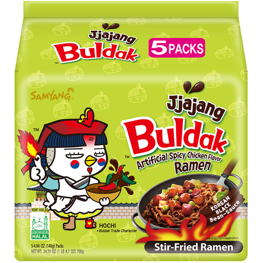 A Pack of 5 Samyang Hot Chicken Buldak Noodles Jjajang (140G per PK)