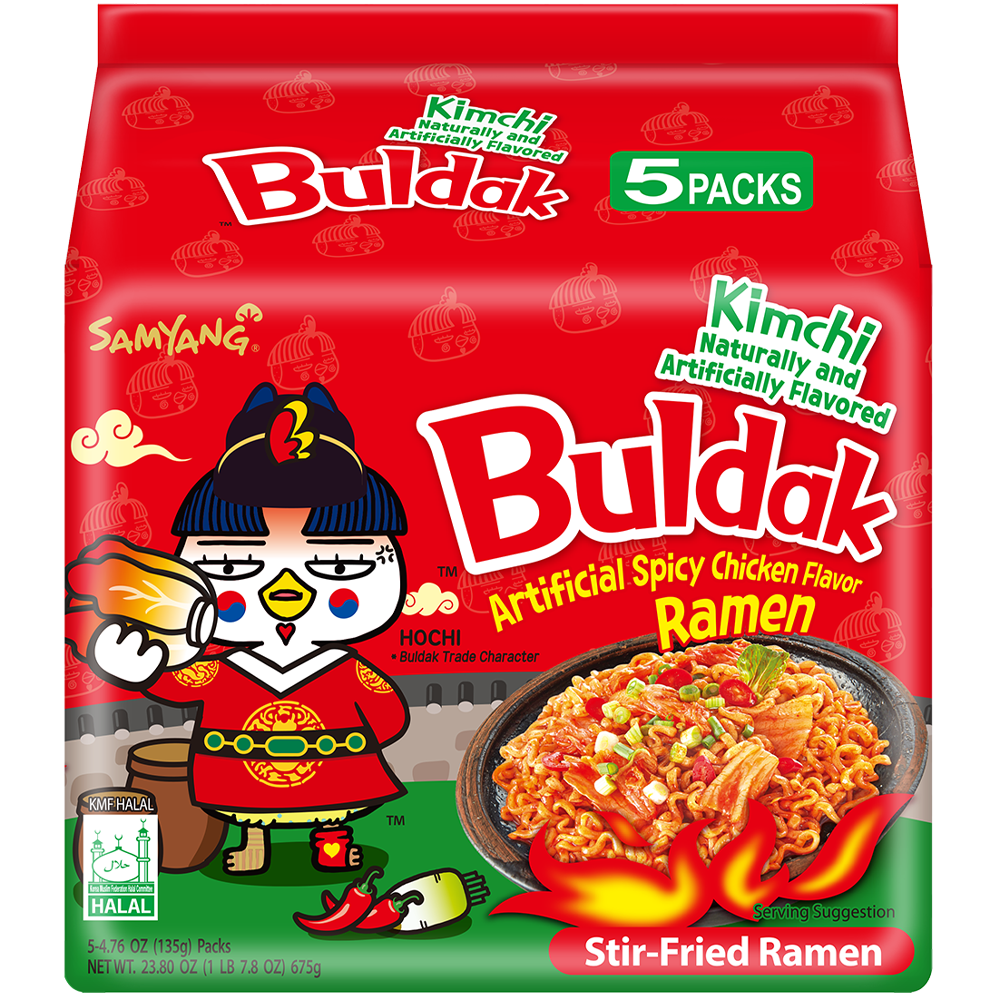 A Pack of 5 Samyang Hot Chicken Buldak Noodles Kimchi (135G per PK) (Copy)