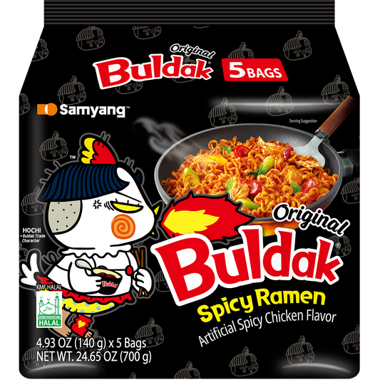 A Pack of 5 Samyang Original Buldak Ramen Hot Chicken Flavour Noodles (140g x 5)